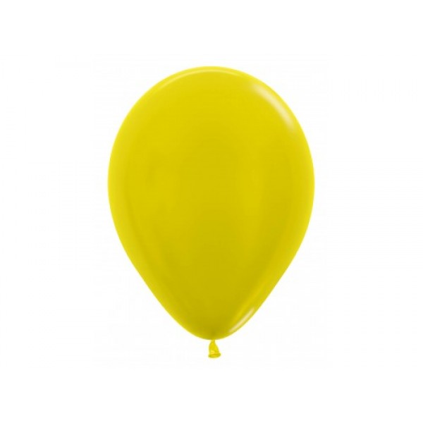 Mytex 5" Inch Metallic Yellow Round Balloon ~ 100pcs